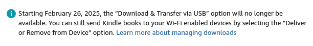 PSA: Amazon Removing eBook Downloads