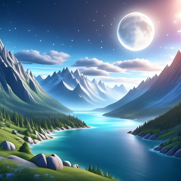 Night Mountain Scene